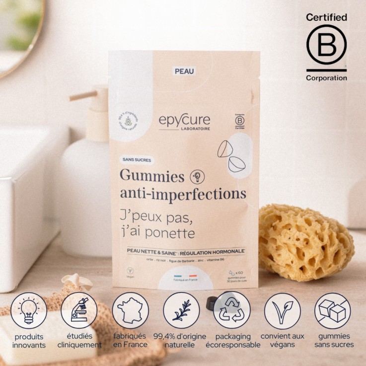 Gummies anti-imperfection sans sucres (60 gummies) Vegan