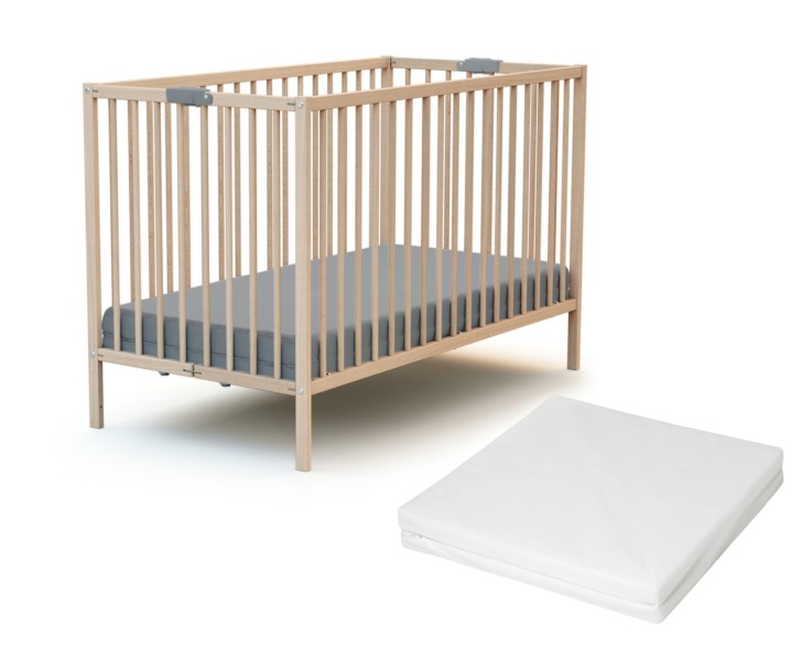 Lit bébé pliant en bois avec matelas FLEX