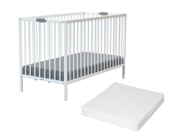 Lit bébé pliant en bois avec matelas FLEX