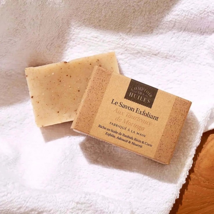 Savon Exfoliant Tourteaux de Moringa (100g) Bio
