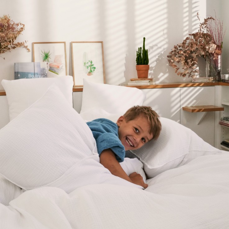 Taie d'oreiller Simplement Gaufré en gaze de Coton