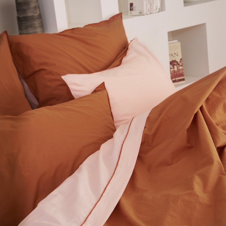Lot de 2 taies d'oreiller Douceur Lavée en percale de Coton