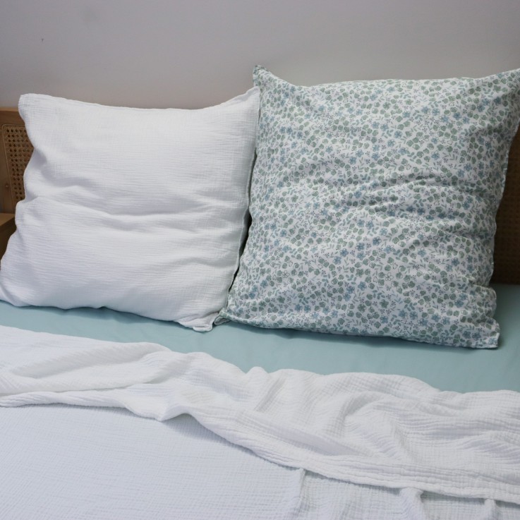 Drap plat Simplement Gaufré en gaze de Coton