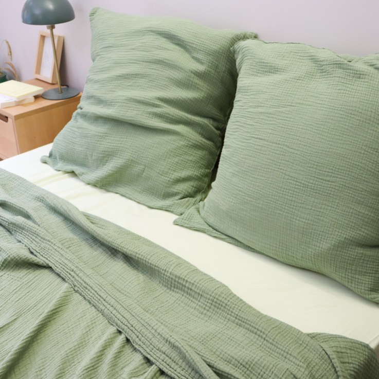 Drap plat Simplement Gaufré en gaze de Coton