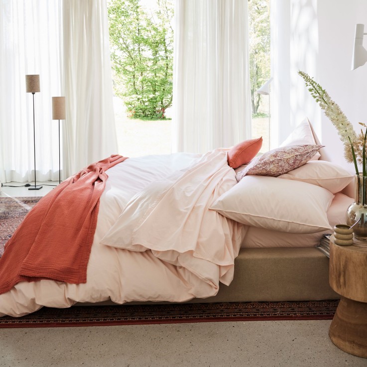 Housse de couette Douceur Lavée en percale de Coton