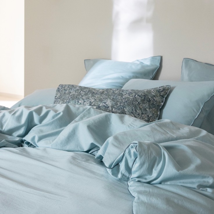 Housse de Couette Rêve Satiné en satin de Coton lavé