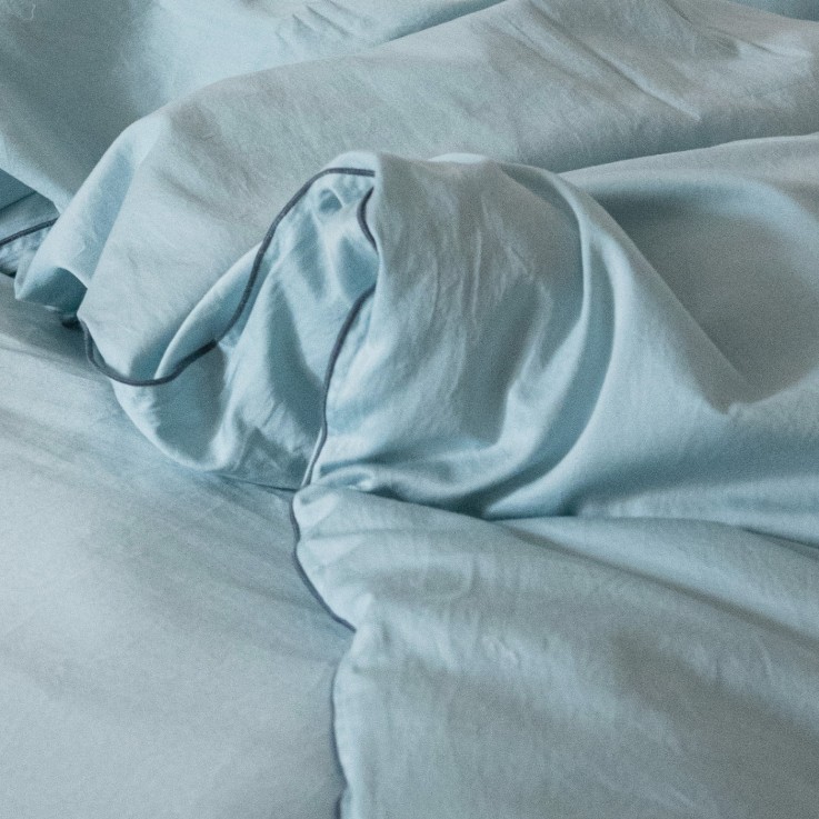 Housse de Couette Rêve Satiné en satin de Coton lavé