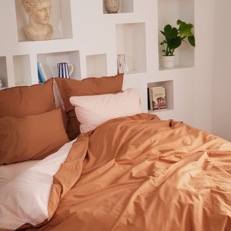 Housse de couette Douceur Lavée en percale de Coton