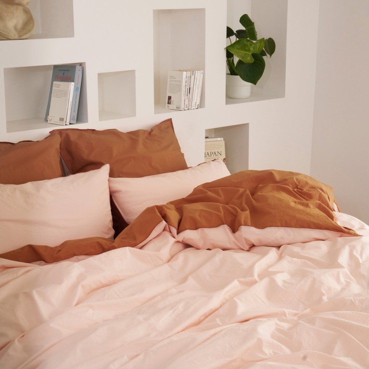 Housse de couette Douceur Lavée en percale de Coton