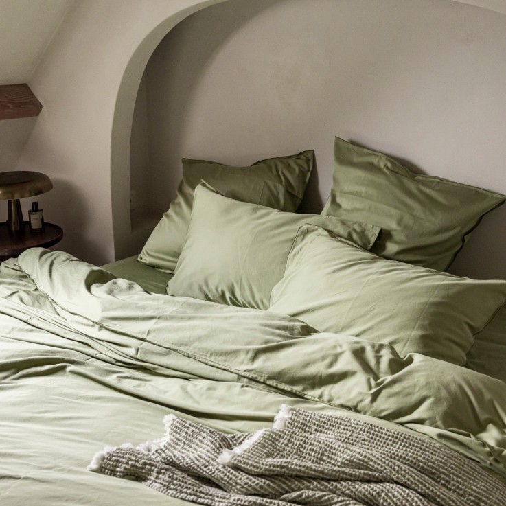 Housse de Couette Rêve Satiné en satin de Coton lavé