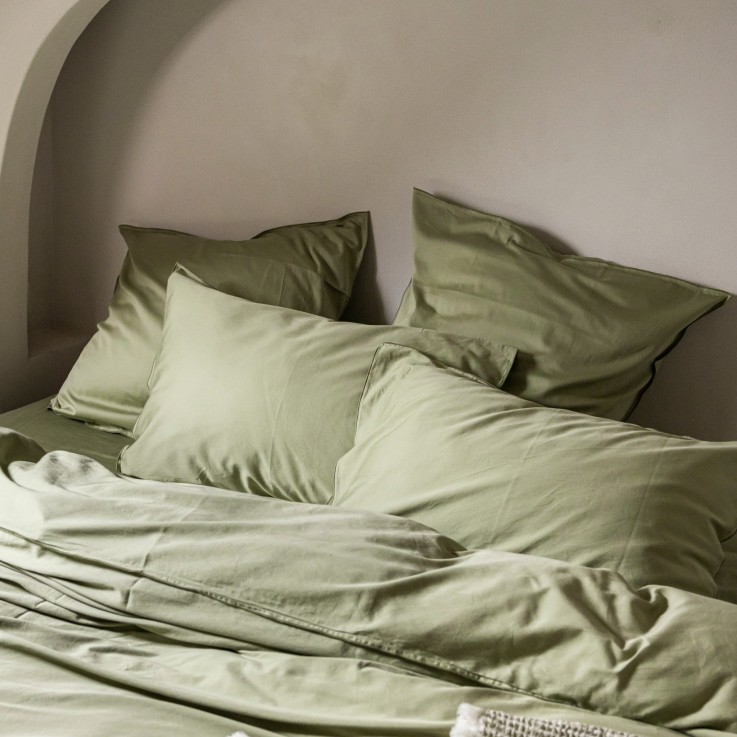 Housse de Couette Rêve Satiné en satin de Coton lavé