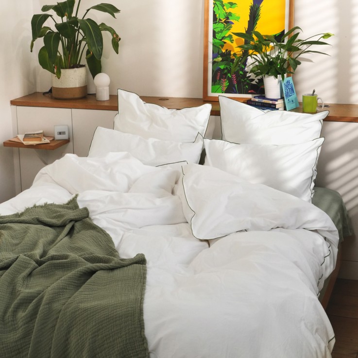 Housse de couette Douceur Lavée en percale de Coton
