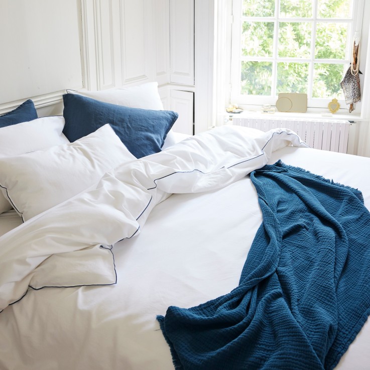 Housse de Couette Rêve Satiné en satin de Coton lavé