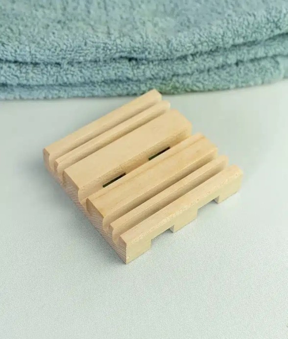 Grand porte-savon en bois