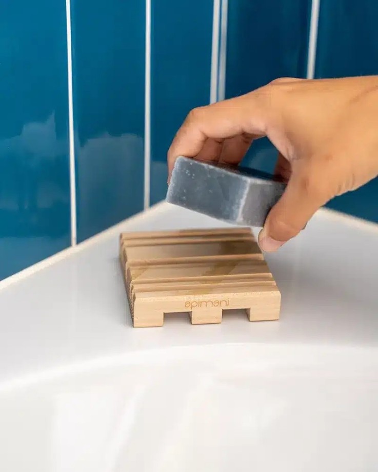 Grand porte-savon en bois