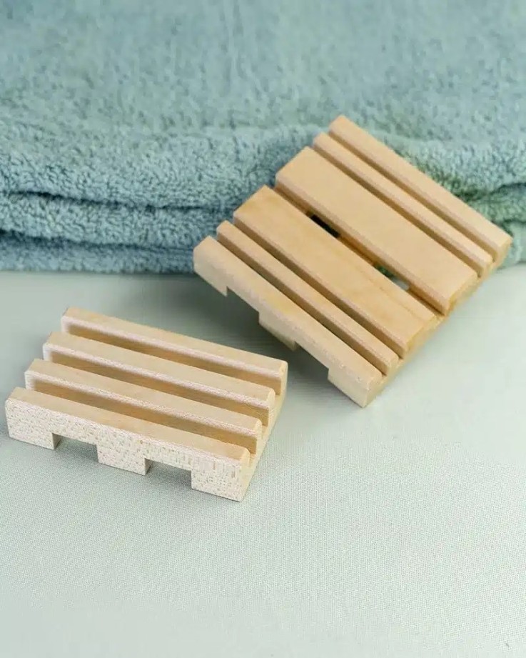 Grand porte-savon en bois