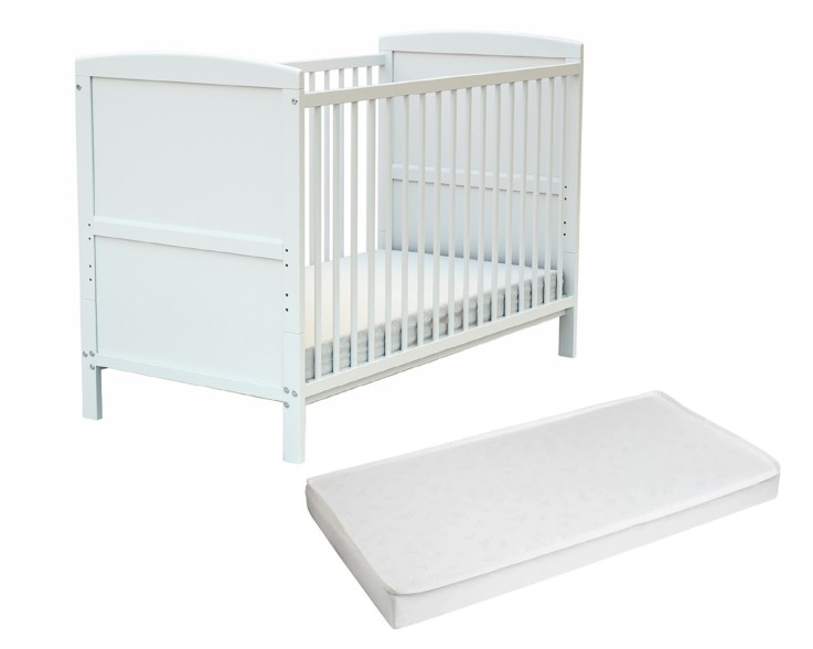 Lit bébé évolutif en bois avec matelas en bois ESSENTIEL 60 x 120 cm