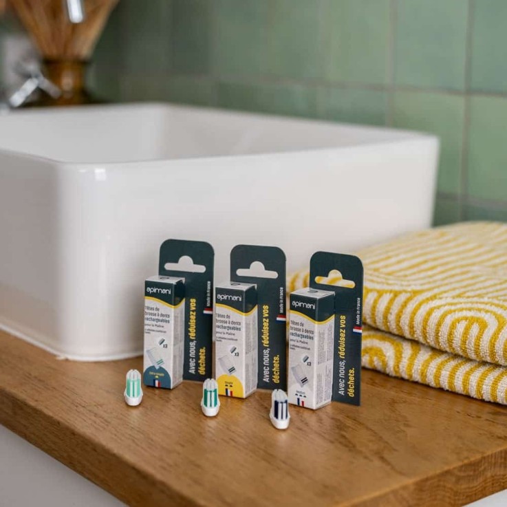 3 Recharges medium pour la brosse à dents la Maline