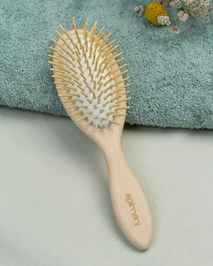 Brosse à cheveux picots bois 100% naturelle