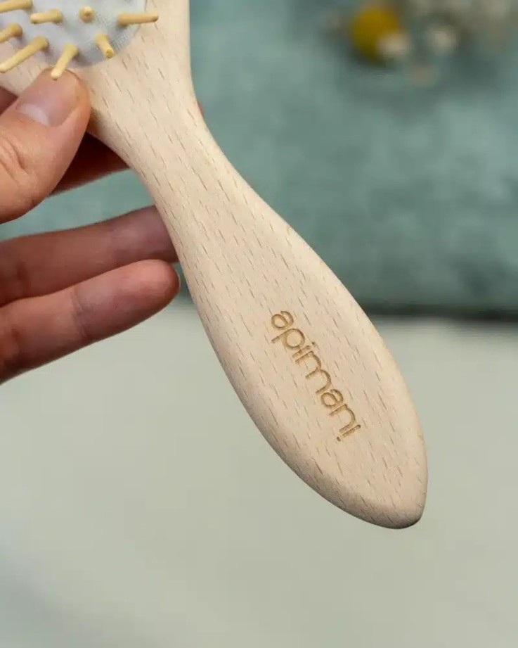 Brosse à cheveux picots bois 100% naturelle