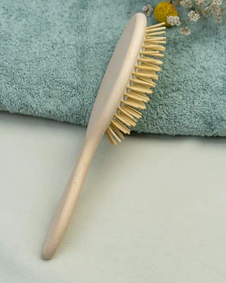 Brosse à cheveux picots bois 100% naturelle