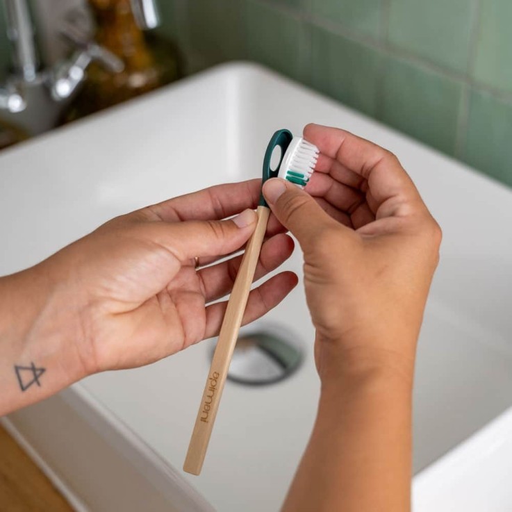 Pack 1 an souple d'une brosse à dents rechargeable en bois