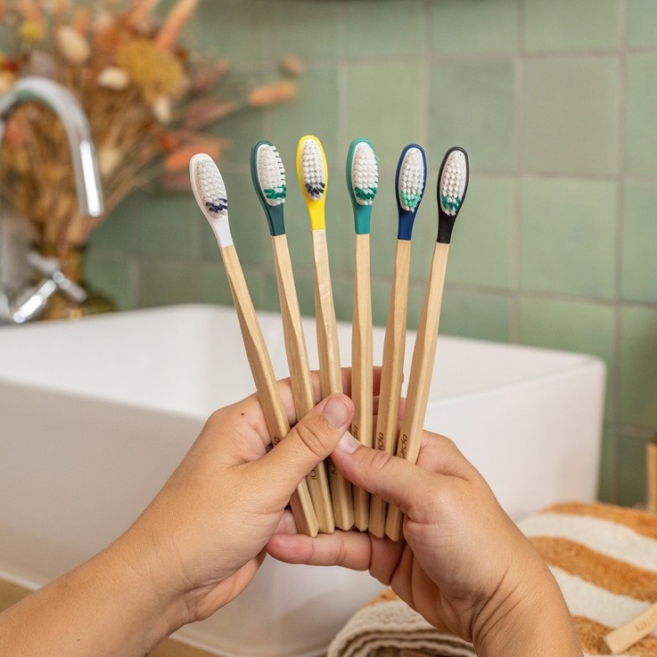Pack 1 an souple d'une brosse à dents rechargeable en bois