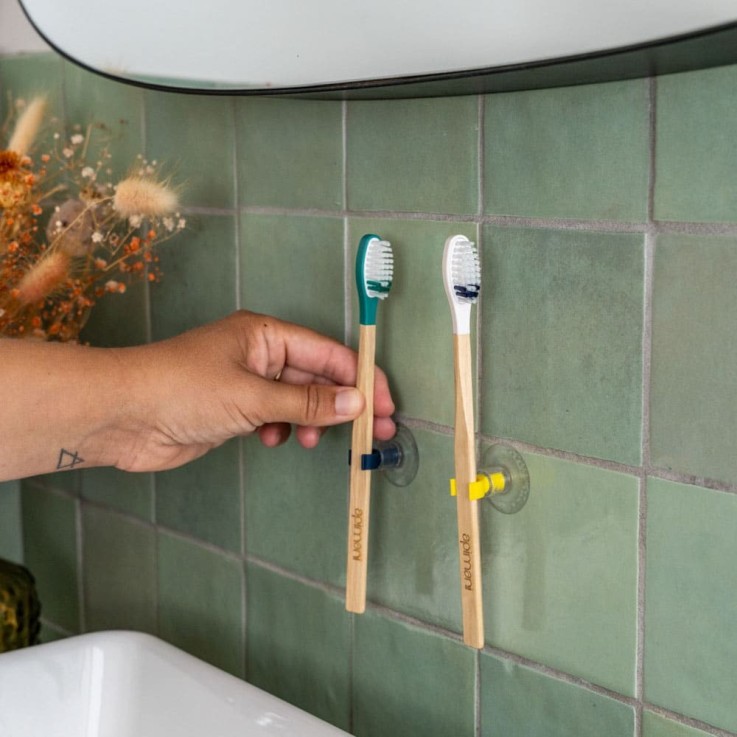 Porte-brosse à dents ventouse à clips