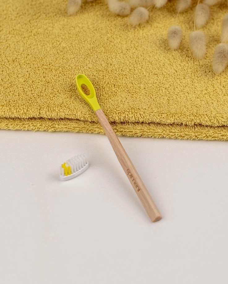 Pack 1 an pour enfant brosse à dents rechargeable et en bois