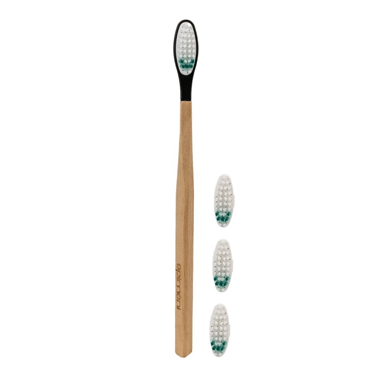 Pack 1 an souple d'une brosse à dents rechargeable en bois
