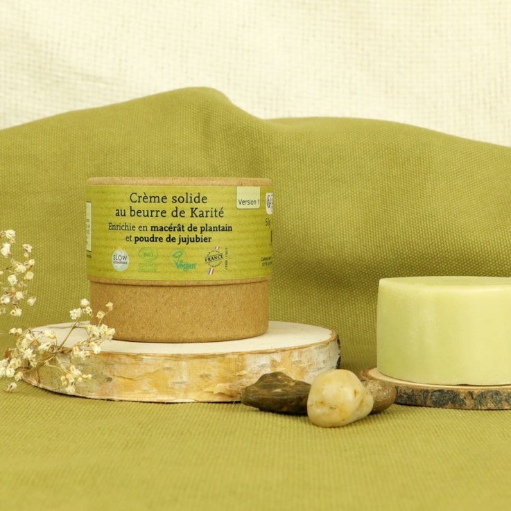 Crème Solide au Beurre de Karité - Plantain & Jujubier Bio V2