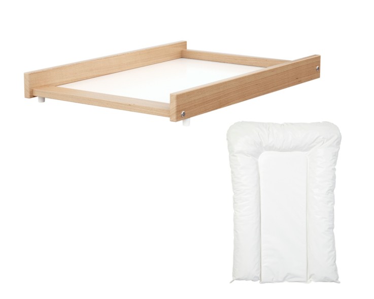 Plan à langer amovible avec matelas pour lit bébé bois ESSENTIEL