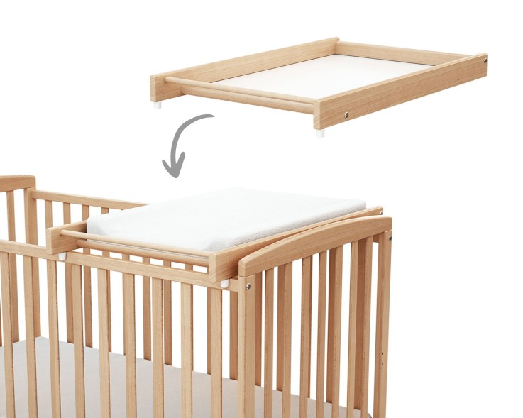 Plan à langer amovible pour lit bébé en bois ESSENTIEL