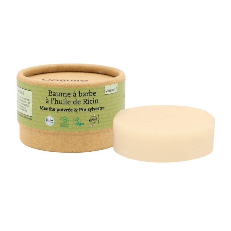 Baume à barbe à l'Huile de Ricin - Menthe Poivrée et Pin Sylvestre Bio V2