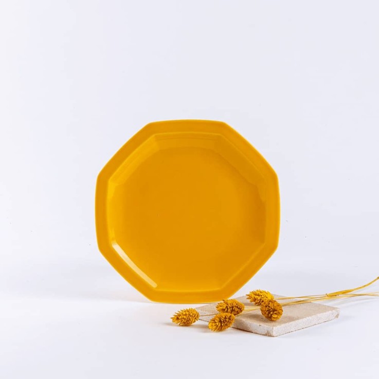 Assiette à dessert octogonale en porcelaine (19 cm)