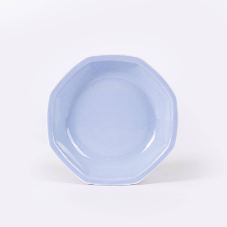 Assiette creuse octogonale en porcelaine (19 cm)
