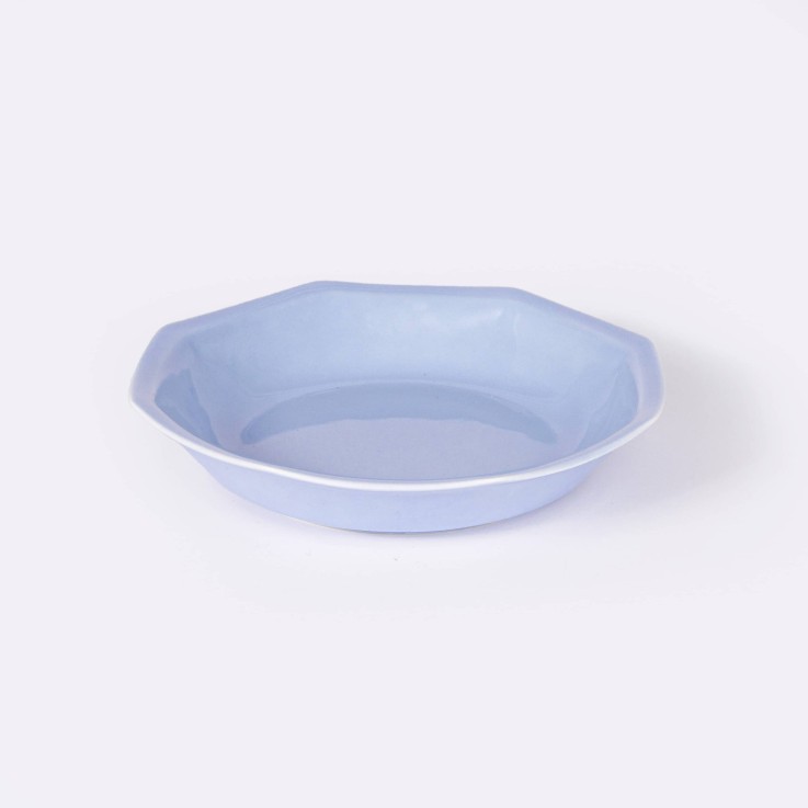 Assiette creuse octogonale en porcelaine (19 cm)