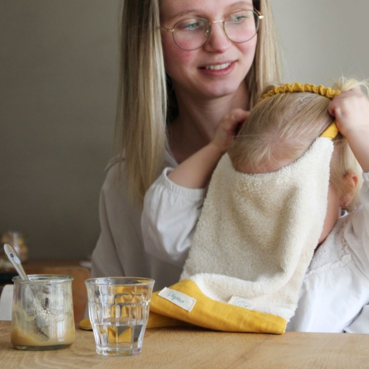 Bavoir élastiqué en coton bio
