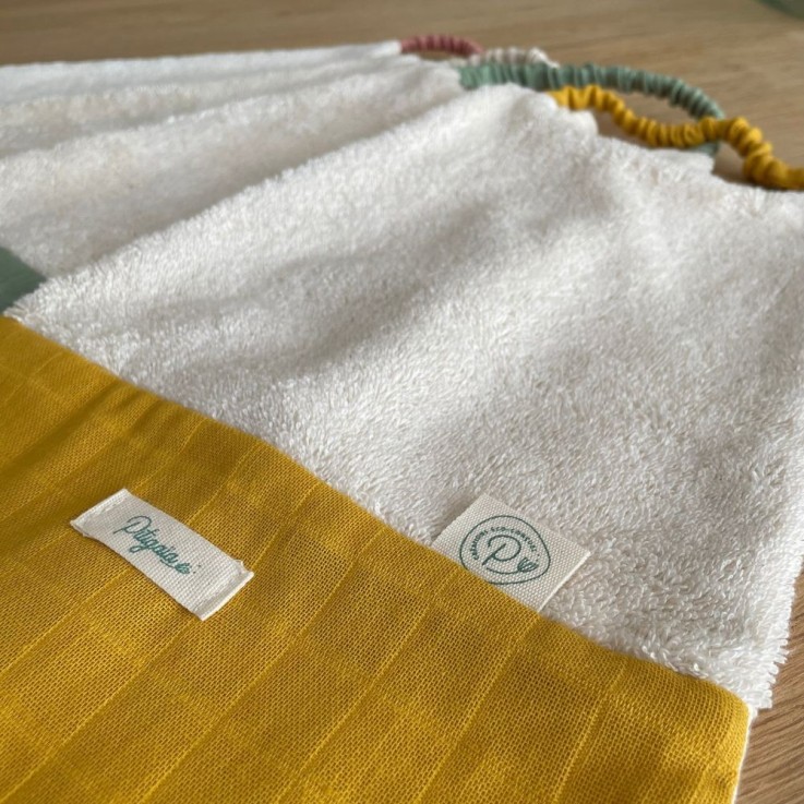 Bavoir élastiqué en coton bio
