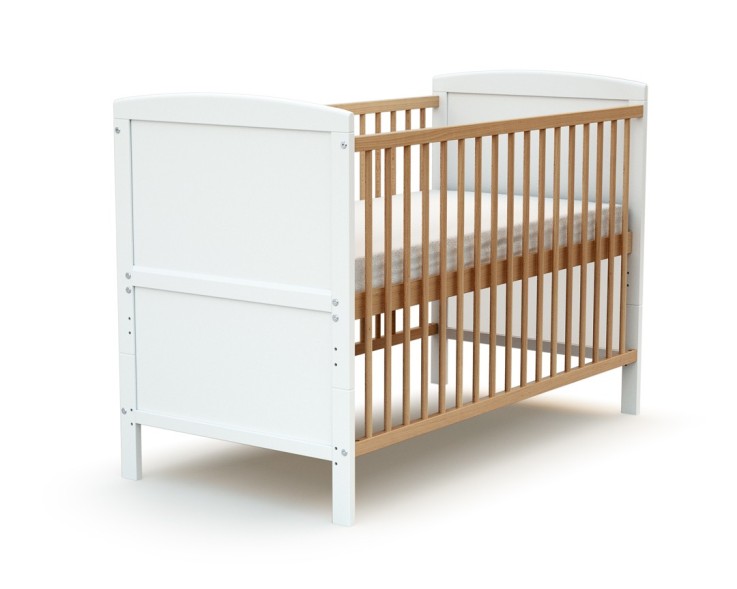 Lit bébé évolutif en bois avec matelas en bois ESSENTIEL 60 x 120 cm