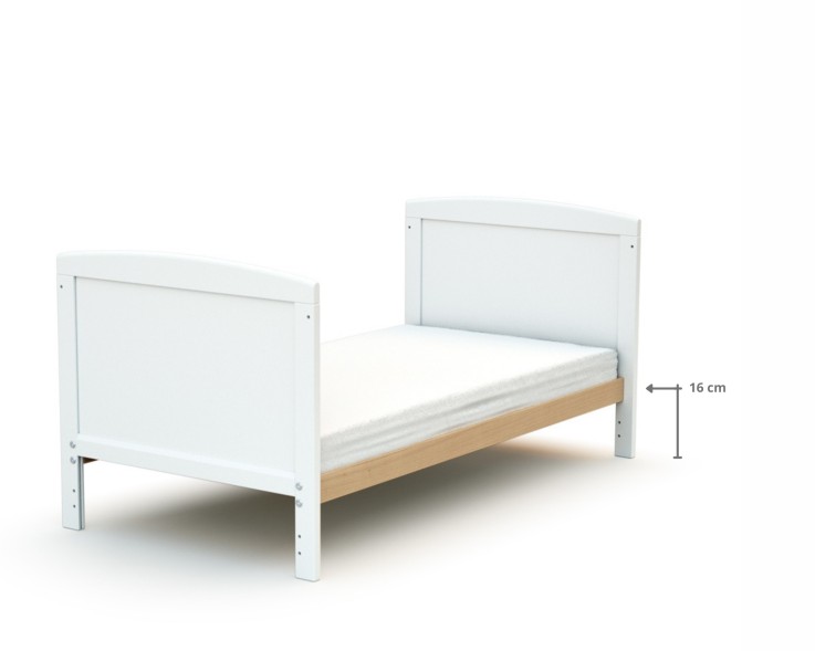 Lit bébé évolutif en bois avec matelas en bois ESSENTIEL 60 x 120 cm