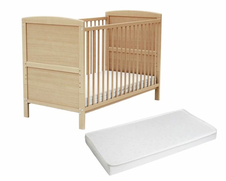 Lit bébé évolutif en bois avec matelas en bois ESSENTIEL 60 x 120 cm
