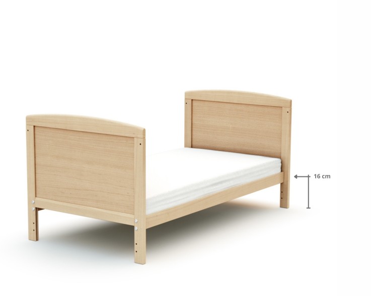 Lit bébé évolutif en bois avec matelas en bois ESSENTIEL 60 x 120 cm
