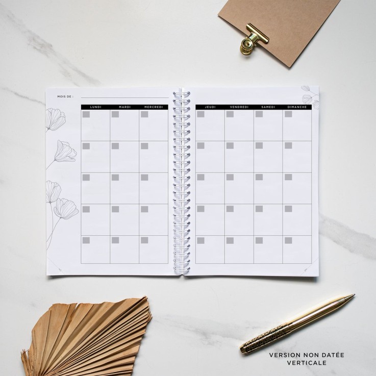 Agenda Semainier Non Daté Tournesol