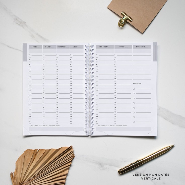 Agenda Semainier Pocket Non Daté Blue