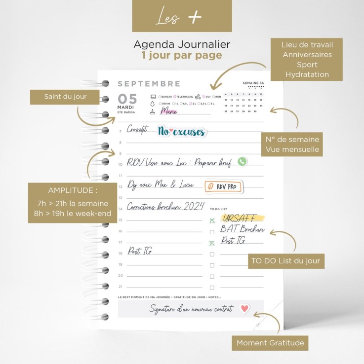 Agenda Journalier Septembre 2025 - Août 2026 Green Code
