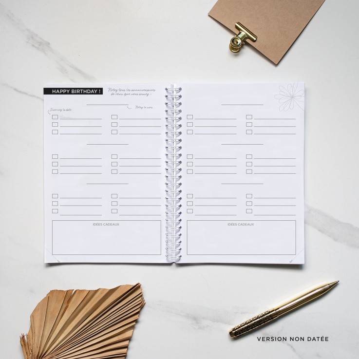 Agenda Familial Non Daté Tiny Blue