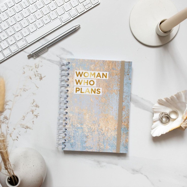 Agenda Semainier Non Daté Marbre Gold