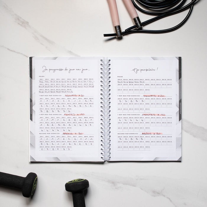 Carnet de sport Pivoines Black
