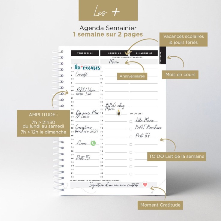 Agenda Semainier Pocket Septembre 2025 - Août 2026 Yellow